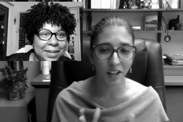 Jasmine Cordona and Sabine Salandy speaking together on Zoom